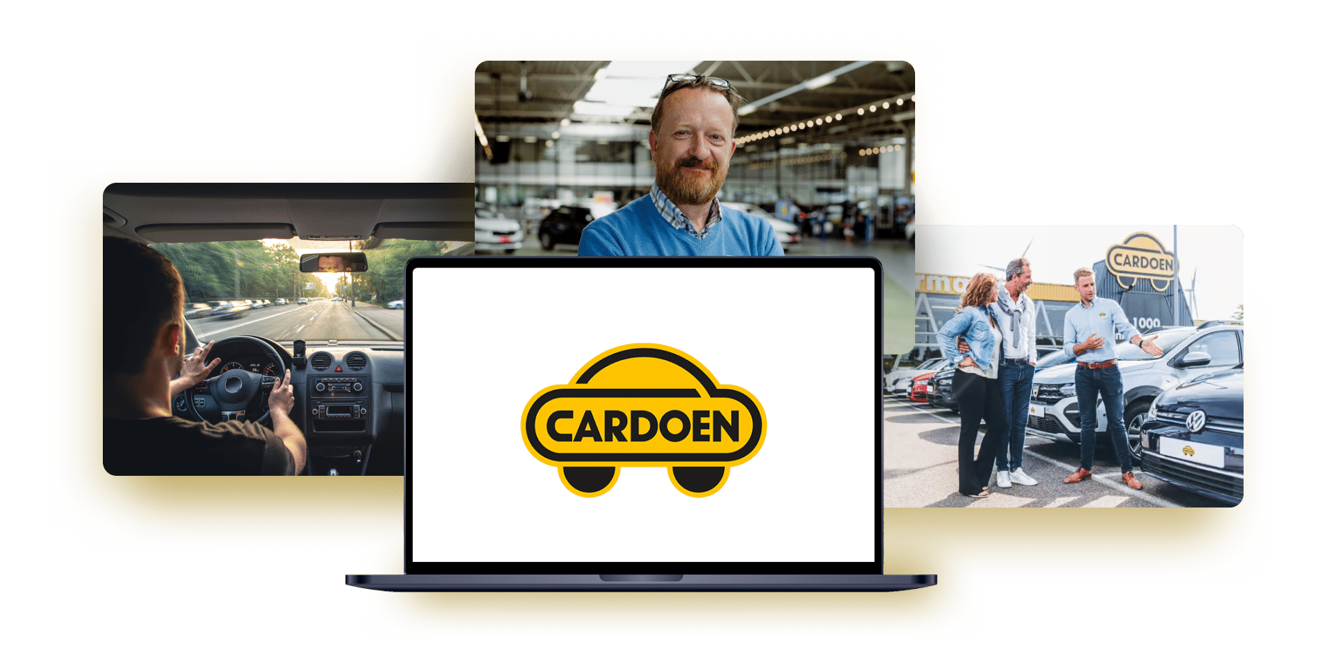 Cardoen Header Image with logo in a computer mockup