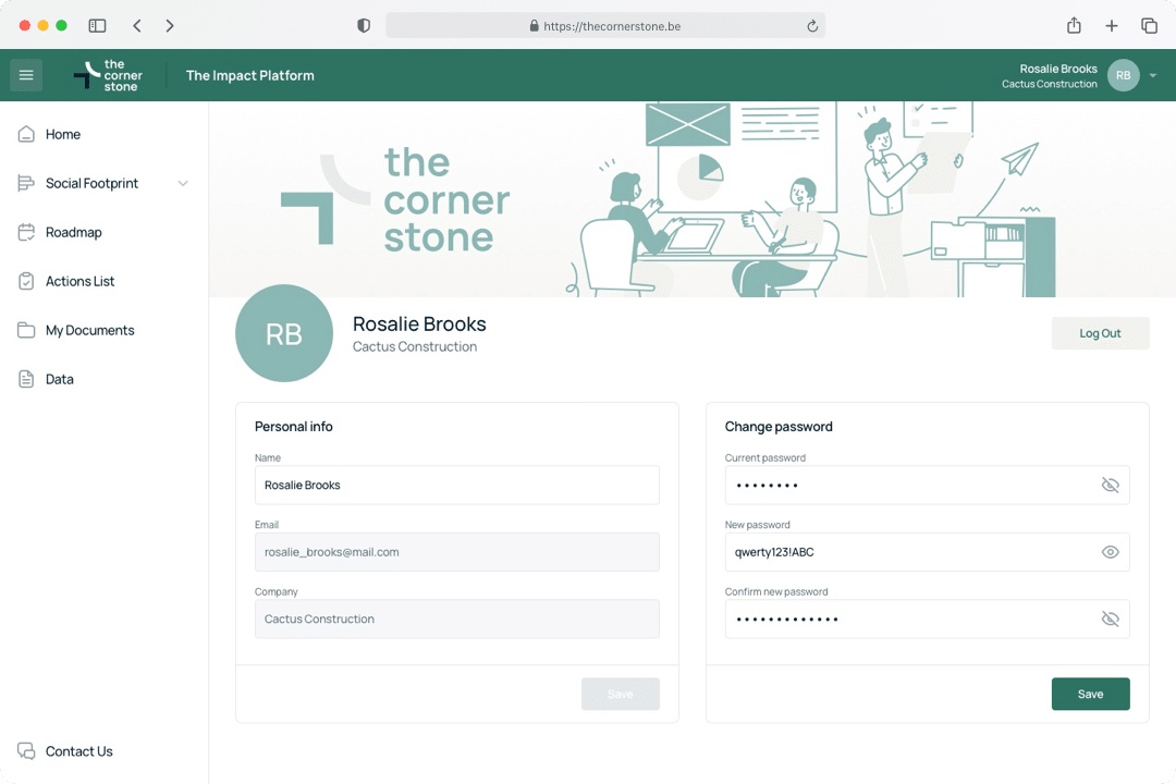 cornestone app profile